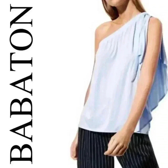 ❤️ BNWOT- Wilmer T-shirt ruffle one shoulder tube  top in black size M - Picture 1 of 6